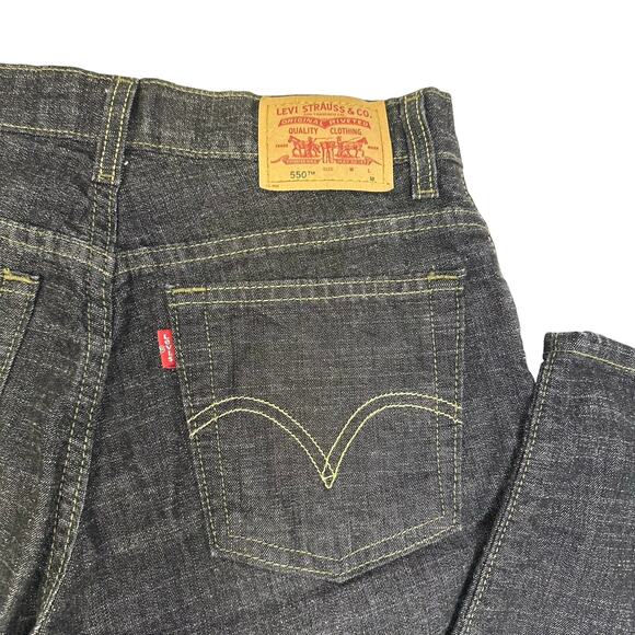 Levi’s 550 Relaxed Stretch Tapered Leg Jeans - Size 10 M (Misses) Black Wash - Picture 2 of 6